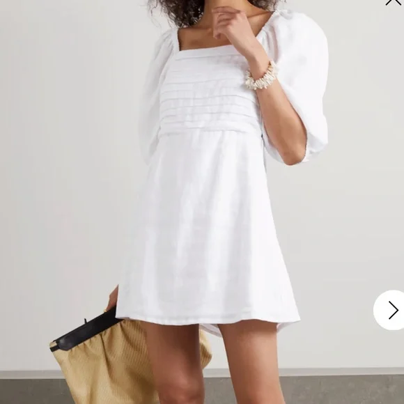 knee length dresses for ladies Faithfull The Brand Luna Julyeta Broderie Lace Trim Mini Dress